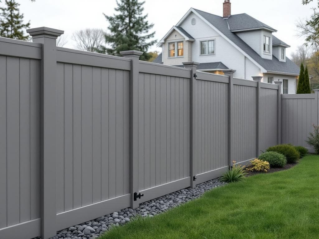 Grey Vinyl Privacy Fence