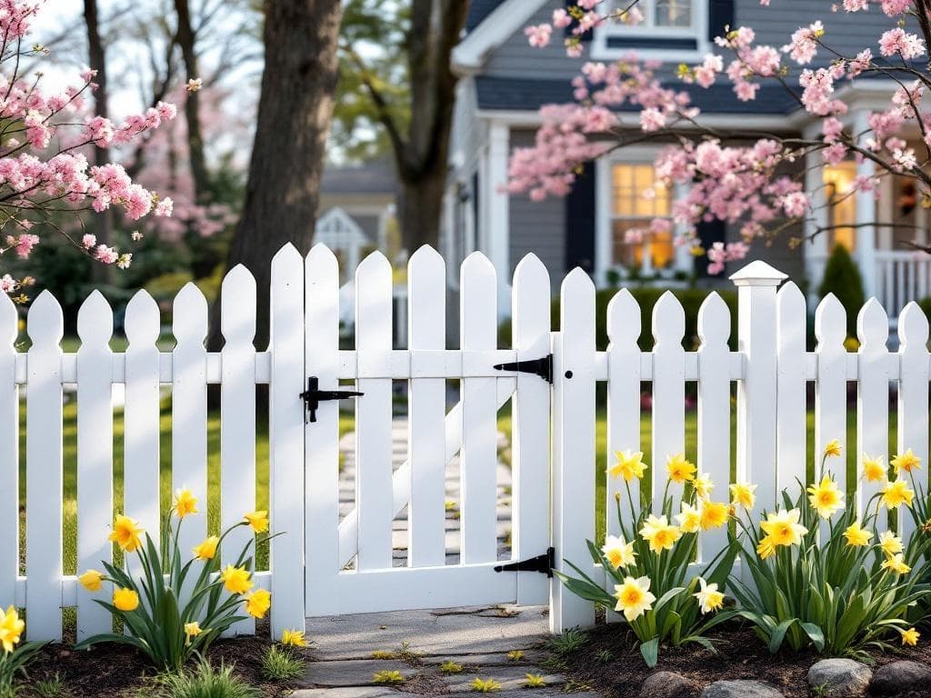 White Vinyl Picket Fence
